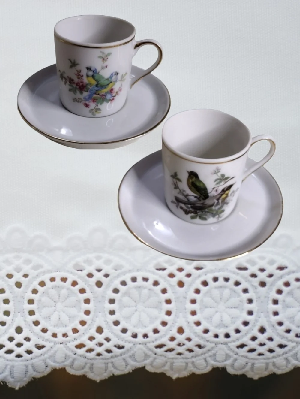 Vintage Royal Crown Birds Demitasse Cups Set of 4